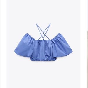 Zara blue crop top